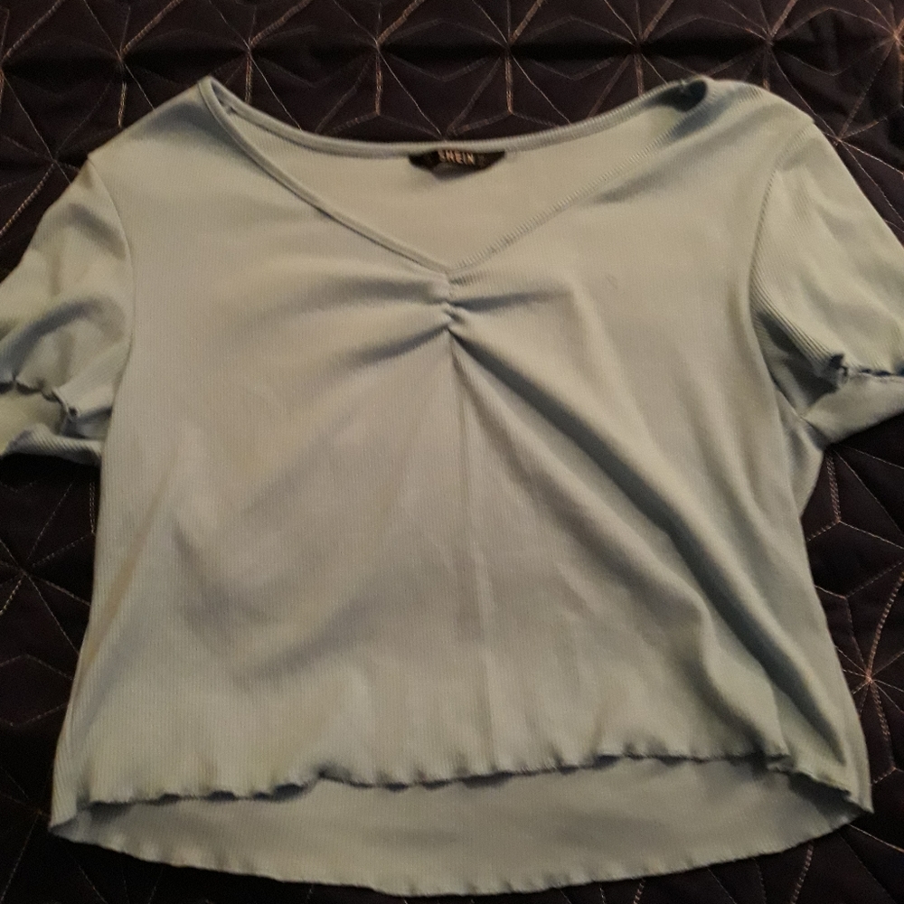 Light blue crop top